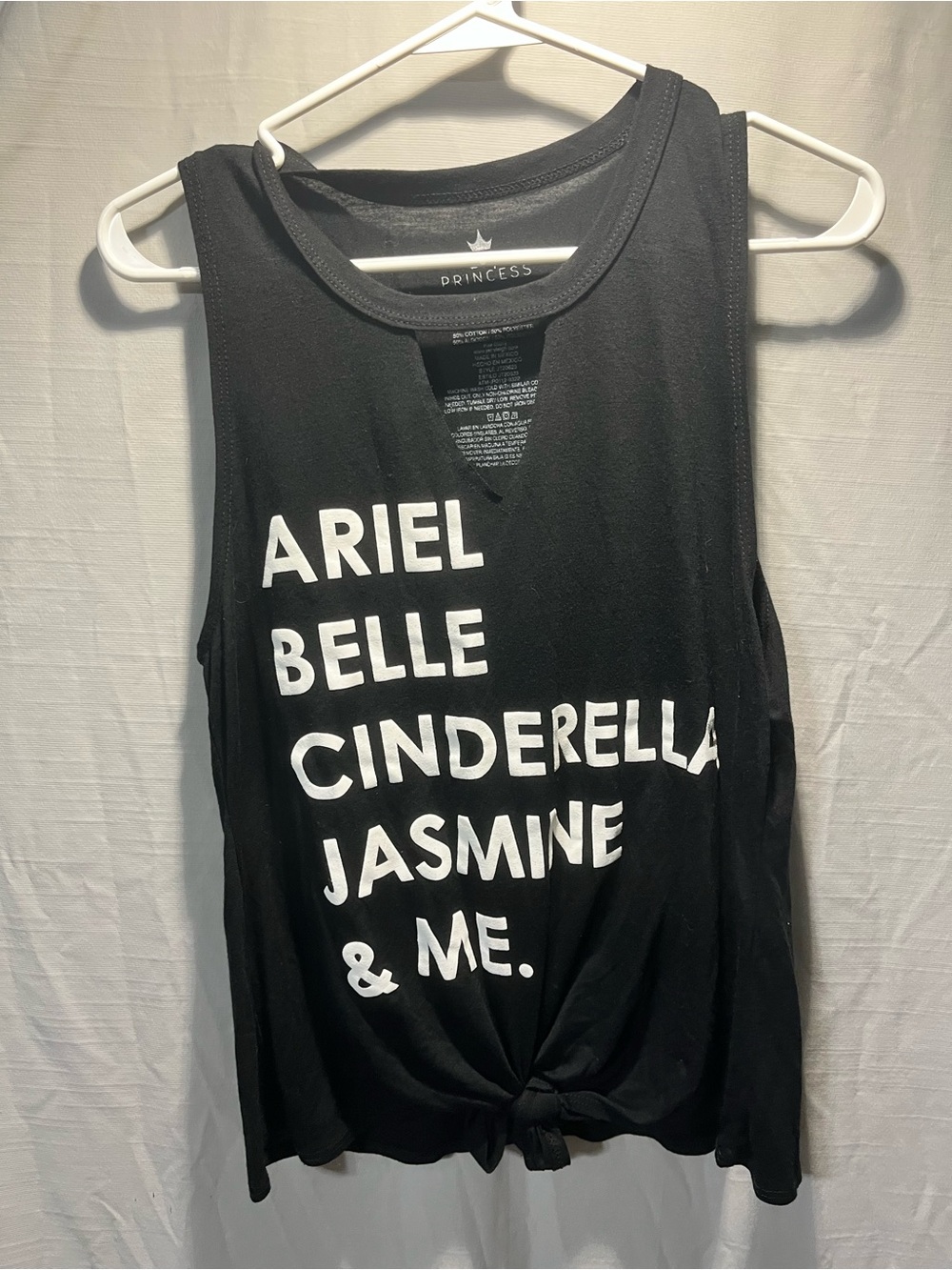 Disney l Black Sleeveless Graphic Tank - Ariel Belle Cinderella Jasmine & Me